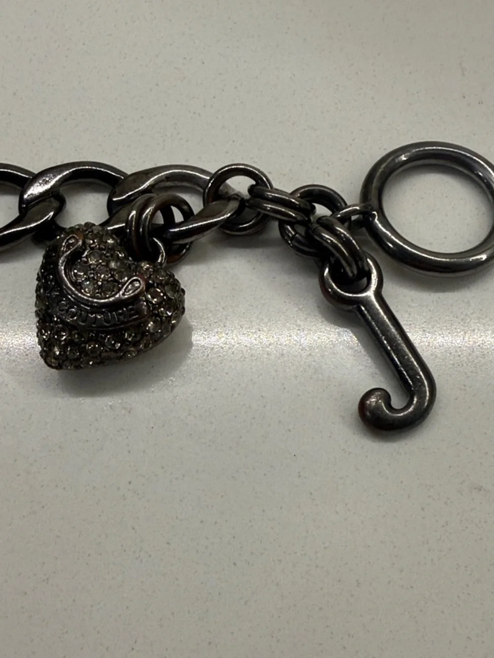Juicy Couture Silver-Tone Chunky Chain Charm Bracelet